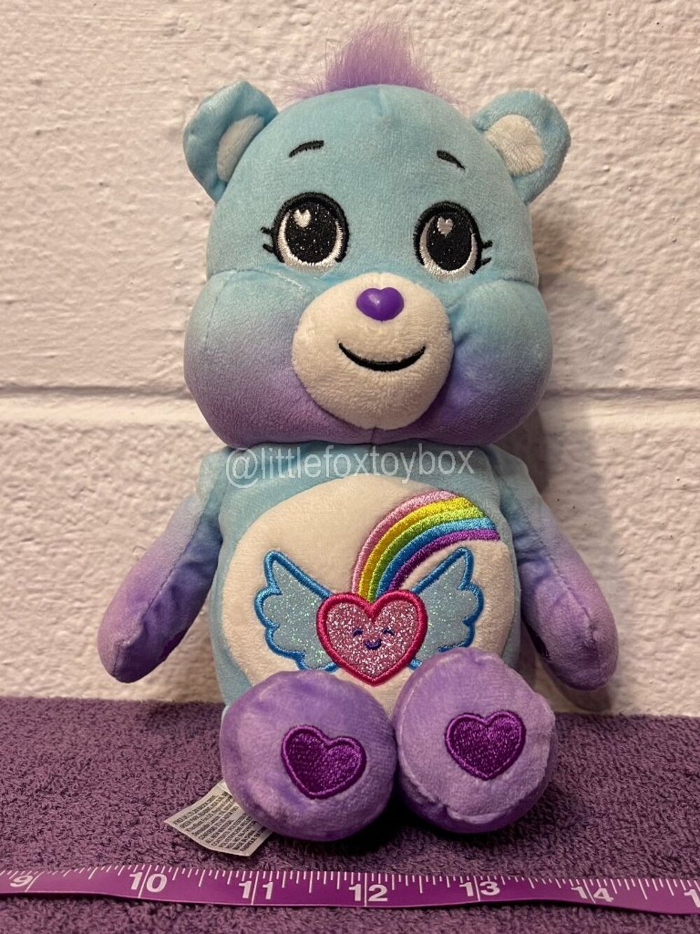 Basic Fun Care Bears Dream Bright Bear Plush 2022 Blue Purple Rainbow ESSA Cute